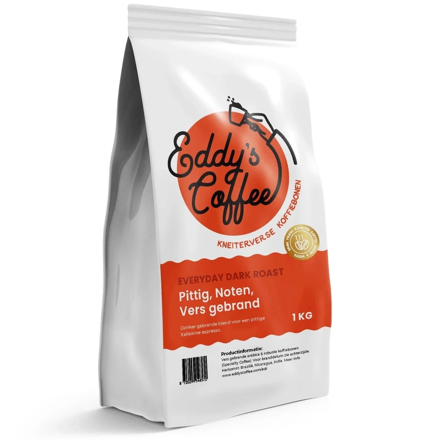 Zak Everyday Dark Roast koffiebonen op witte achtergrond