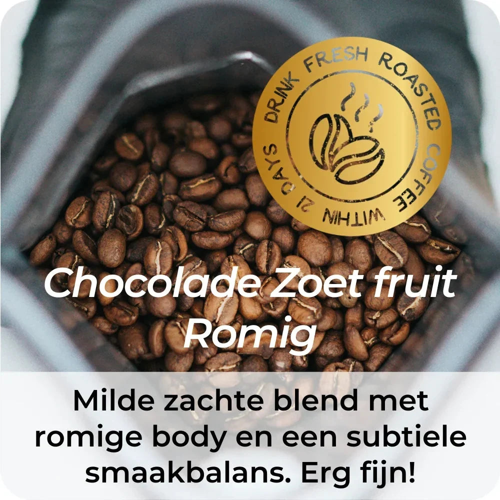 Premium Fruity Chocolate koffiebonen met smaakprofiel chocolade, zoet fruit en romige body