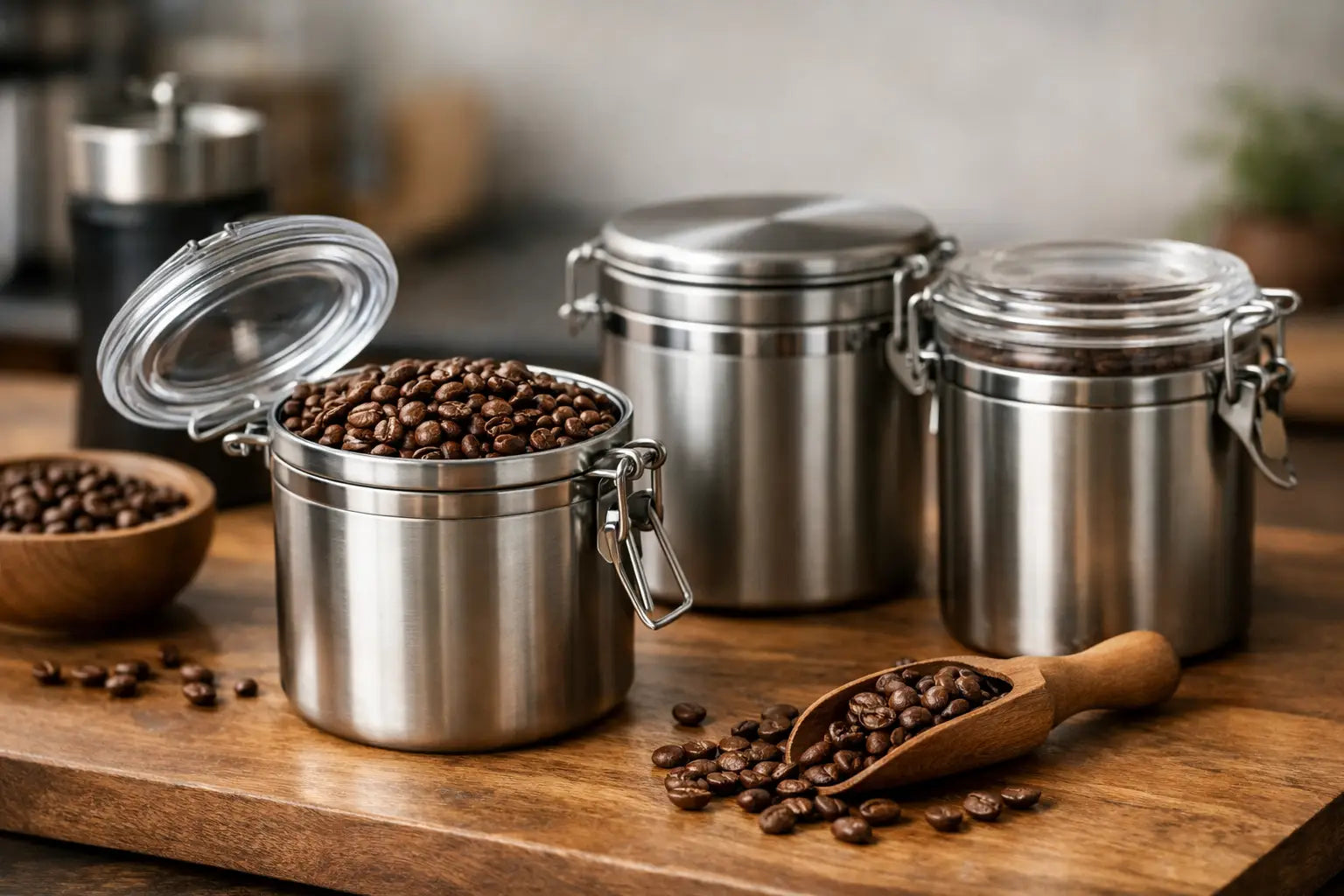 Koffiebus voor koffiebonen kiezen