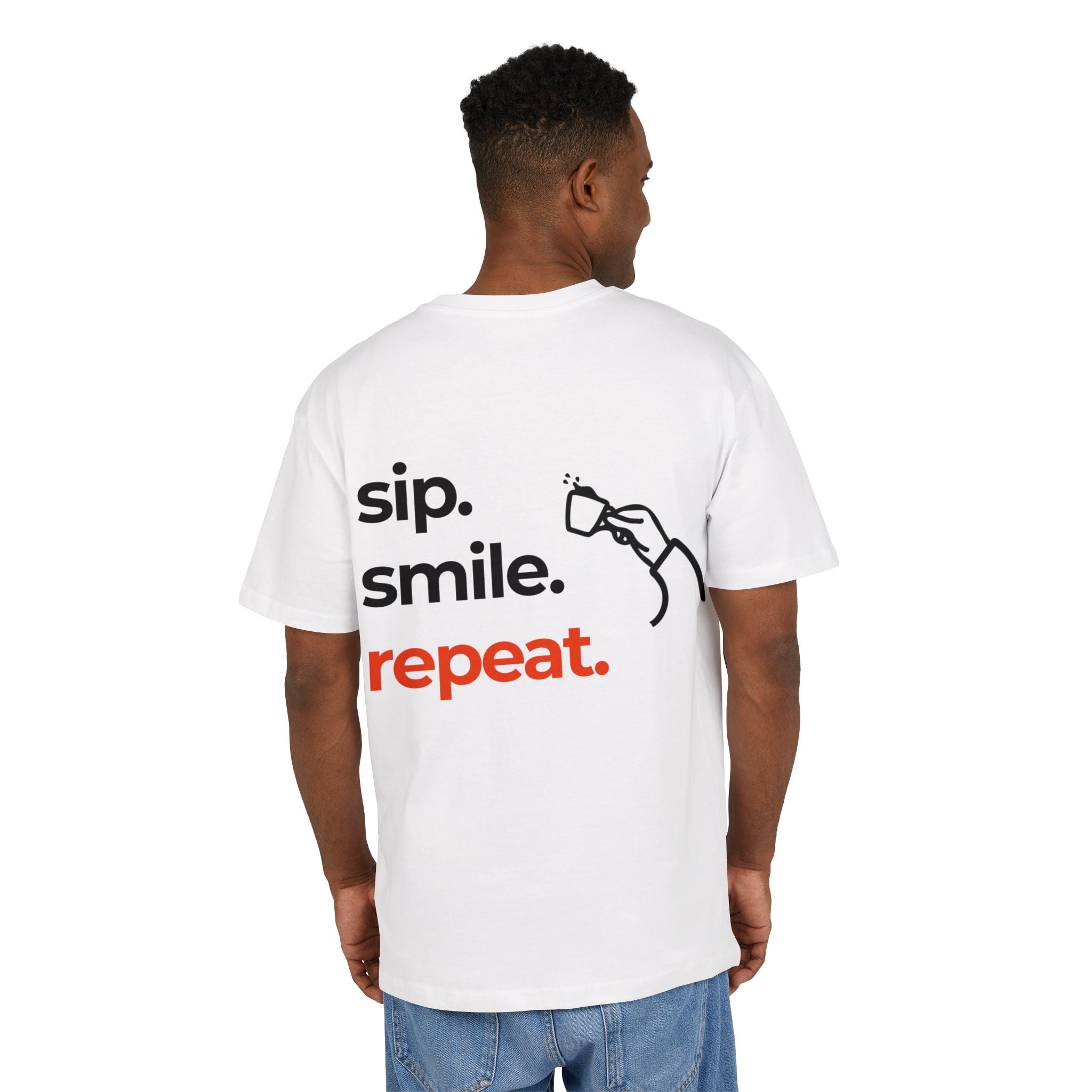 Eddy's Coffee Oversized Heavy T-shirt "Sip Smile Repeat."