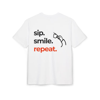 Eddy's Coffee Oversized Heavy T-shirt "Sip Smile Repeat."