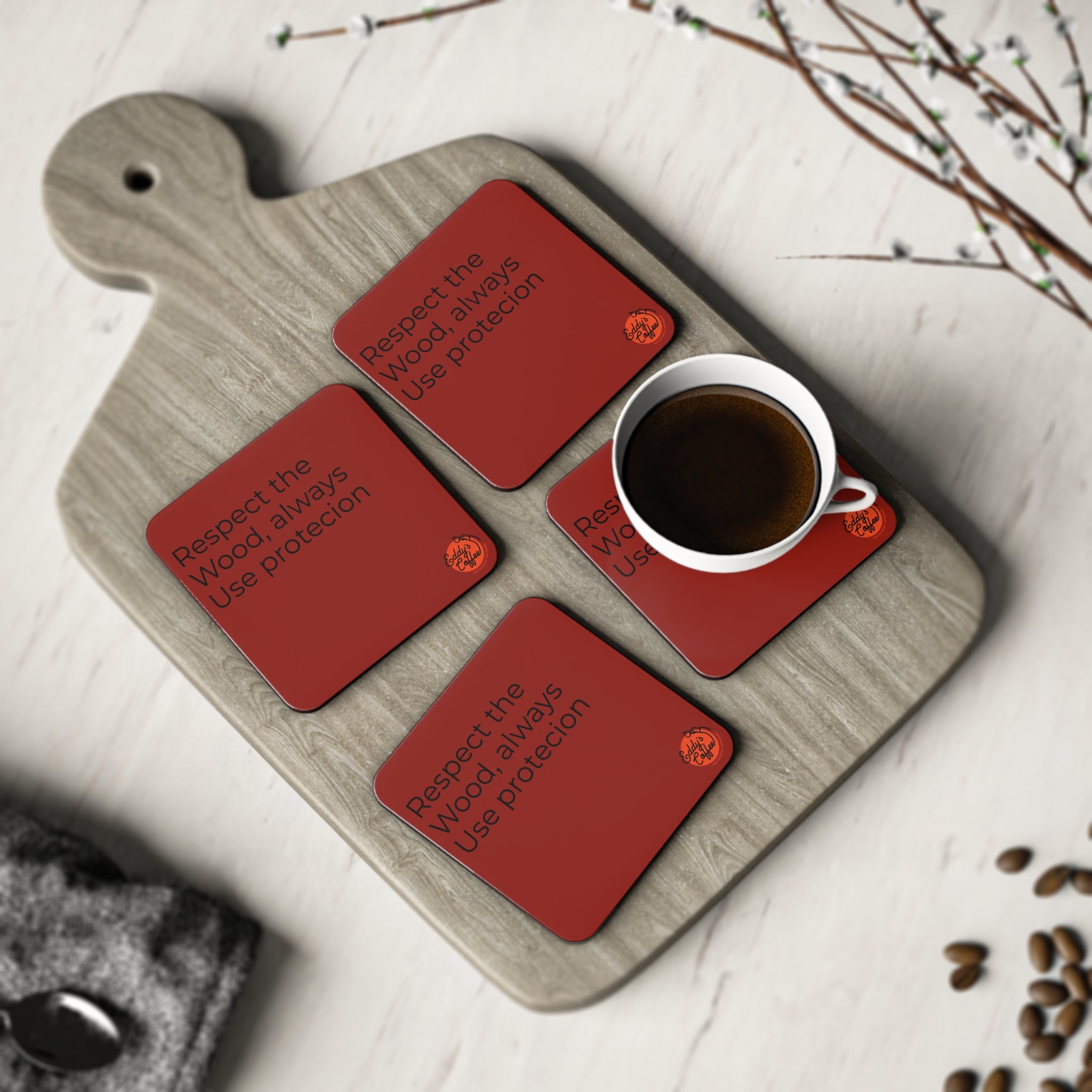 Copy of Eddy's Coffee Ceramic Drink Coasters — Set of 4