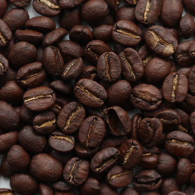 Close-up van gebrande Colombia Single Origin koffiebonen