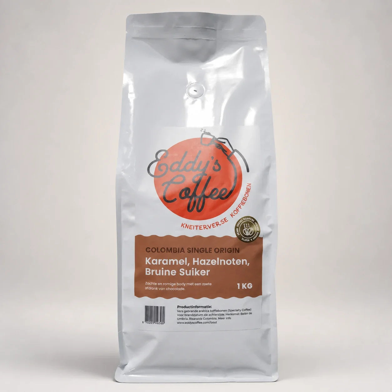 Colombia Single Origin koffiebonen in stijlvolle koffieverpakking
