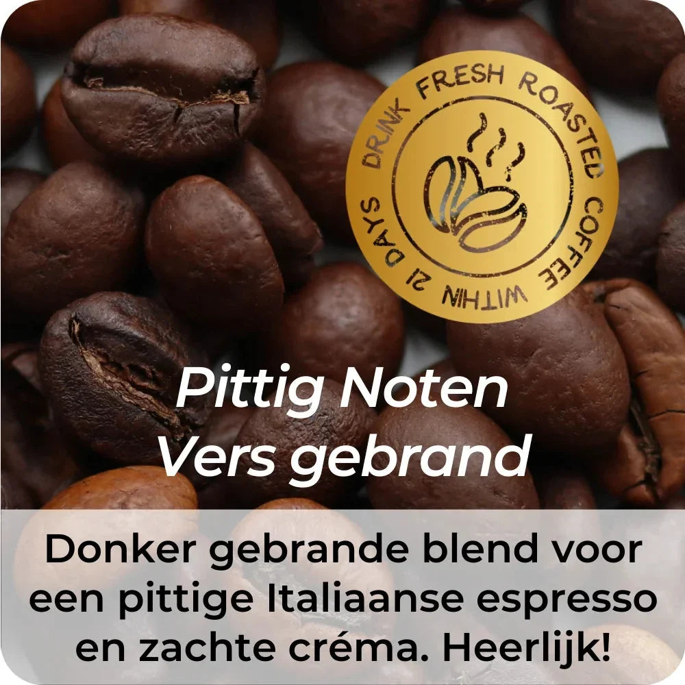 Everyday Dark Roast koffiebonen met smaakprofiel pittig, noten en vers gebrand