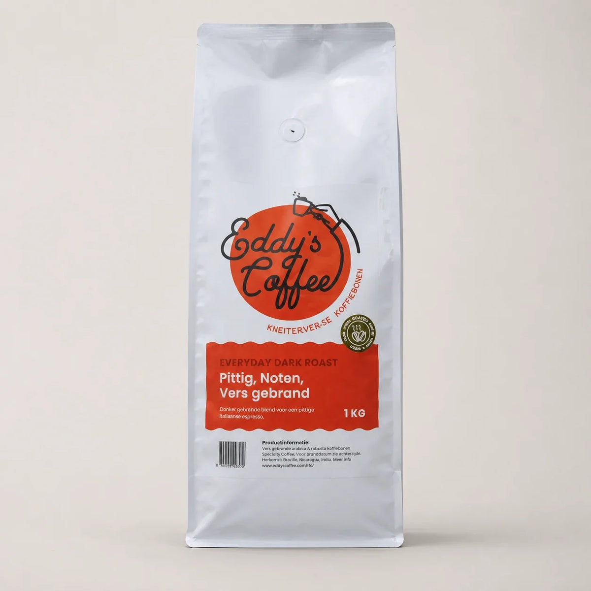 Everyday Dark Roast koffiebonen in stijlvolle koffieverpakking