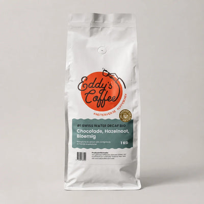 Peru Swiss Water Decaf Bio koffiebonen in stijlvolle koffieverpakking