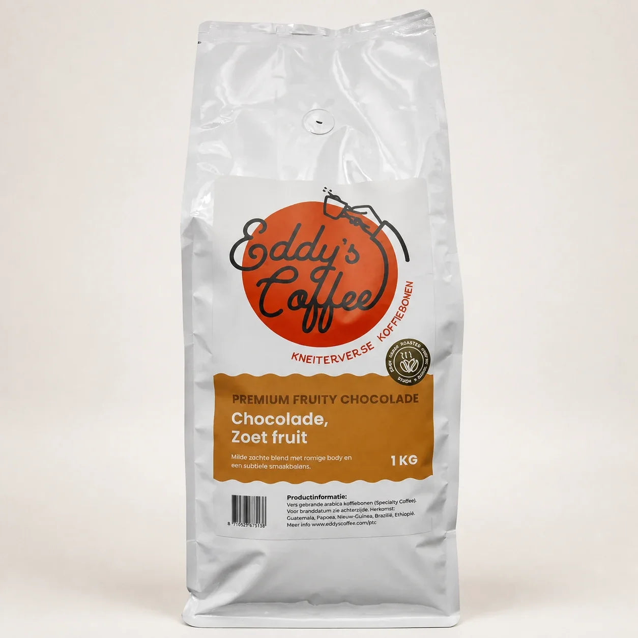 Premium Fruity Chocolate koffiebonen in stijlvolle koffieverpakking