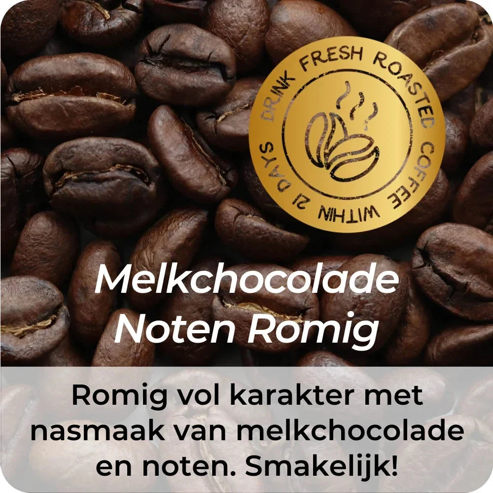 Premium Specialty Coffee koffiebonen met smaakprofiel melkchocolade, noten en romige tonen